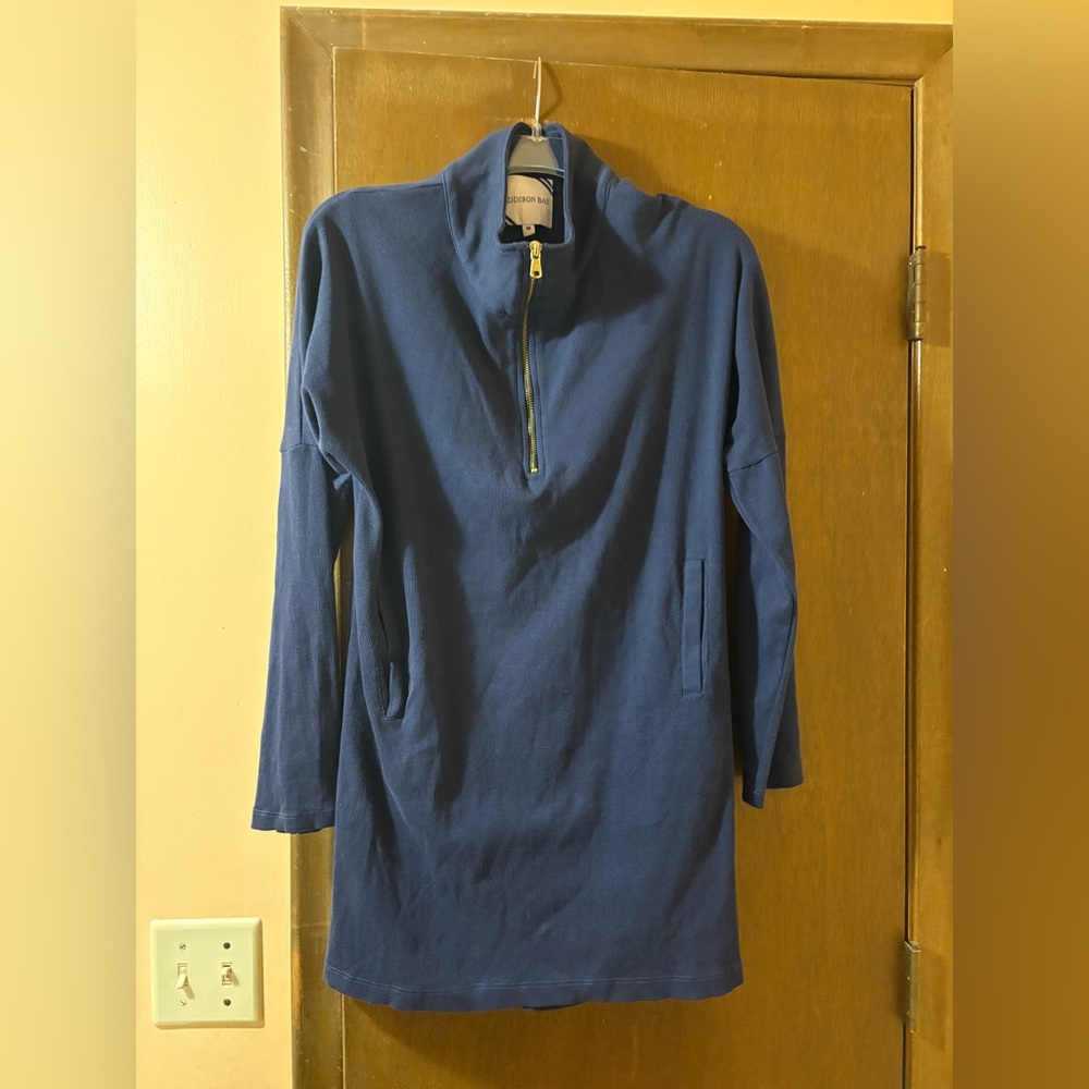 Addison Bay Ribbed Half-Zip Pullover Dress